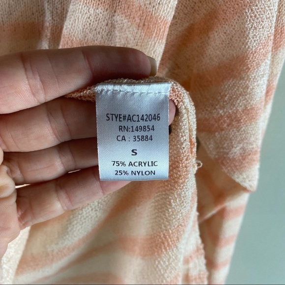 Sadie & Sage Boutique Sherbert Striped Semi Sheer Sweater Top Blouse Small (NWT) - Picture 7 of 9